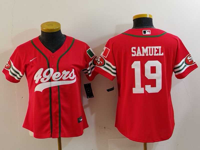 Womens San Francisco 49ers #19 Deebo Samuel Red Mexico Cool Base Stitched Baseball Jersey